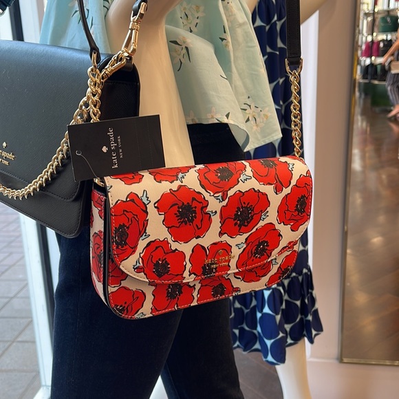 Kate Spade Kristi Poppy Printed Flap Crossbody 
Cream Multi NWT - Picture 11 of 16
